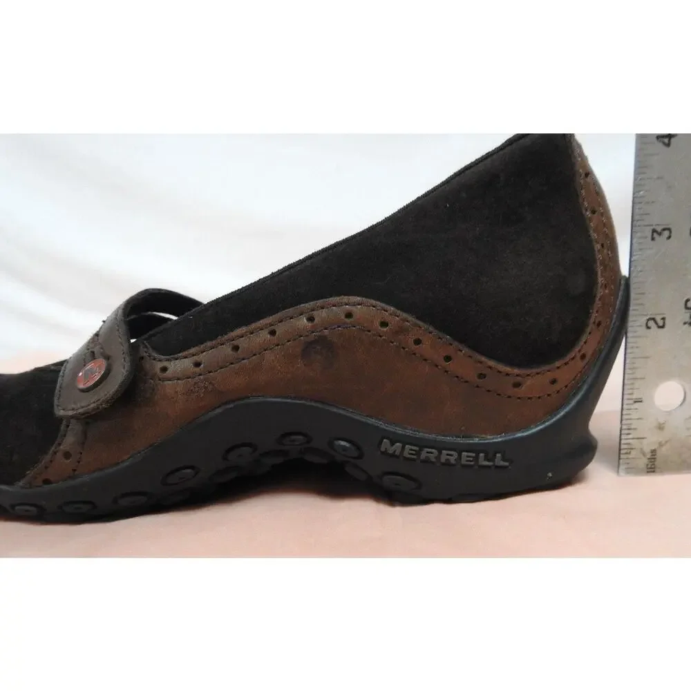 Merrell 8 M brown clogs leather suede mary jane leather shoes expresso